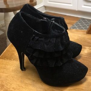 Black Velvet Stiletto Booties